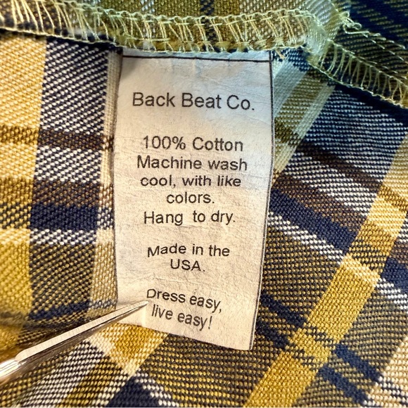 NWT Back Beat Co. ‘Plaid Boxy Cropped Shirt’ in “Gold Plaid” Size Large - Picture 11 of 16